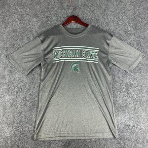 Michigan State unbranded polyester T Shirt Men's Small (no tags) EUC